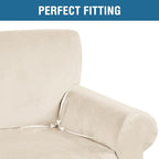 H.VERSAILTEX Stretch Velvet Armchair Cover Couch Covers 1 Cushion Chair - Image 4