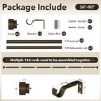 IFELS Heavy Duty Curtain Rods for Windows 48 to 84 Inch, 1 Inch Bronze Window - Image 7
