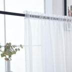 SpaceDresserWhite Kitchen Sheer Valance Curtains 36 Inch, Voile Sheer Cafe - Image 7