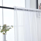 SpaceDresser Basic Rod Pocket Sheer Voile Window Curtain Panels White 1 Pair 2 - Image 6