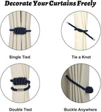 BEL AVENIR Magnetic Curtain Tiebacks, Decorative Drapery Holdbacks Modern Woven - Image 3