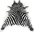 Zebra Print Rug Faux Animal Cowhide Skin Area Rug Leather Carpet Mat Large Size by yingda1992