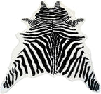 Zebra Print Rug Faux Animal Cowhide Skin Area Rug Leather Carpet Mat Large Size by yingda1992
