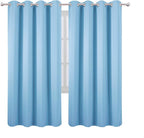 LEMOMO Blackout Curtains 66 x 72 Inch Long Sky Blue Curtains Set of 2 Panels - Image 2