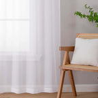 White Sheer Curtains 84 Inches Long 2 Panels Set - Image 9