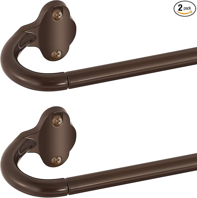 TVWOO Bronze Wrap Around Curtain Rods 2 Pack:Small Blackout Adjustable Window by TVWOO
