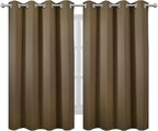 LEMOMO Blackout Curtains 66 x 54 Inch Long Brown Curtains Set of 2 Panels Room - Image 2