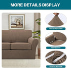 Turquoize 3 Piece Sofa Covers for 2 Cushion Couch Sofa Slipcover Soft Couch - Image 4