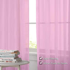 OWENIE Pink Sheer Curtains 96 Inch Length, Elegant Sheer Curtains - Image 5