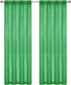 SpaceDresser Sheer Voile Window Treatment Rod Pocket Curtain Panels - Image 7
