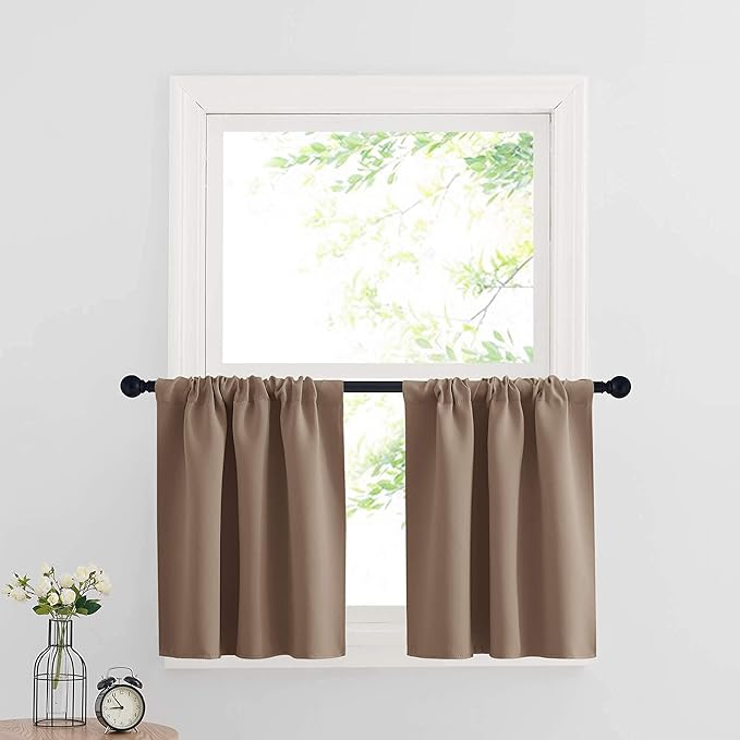 RYB HOME Cafe Blackout Curtains 24 inch Length, RV Curtains by RYBHOME