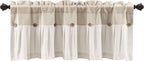 Lush Decor Linen Button Valance | 52"W x 18"L | Farmhouse Style | Coconut Husk - Image 9