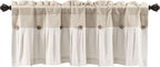 Lush Decor Linen Button Farmhouse Valance Curtians 84"W x 18"L Linen - Image 7