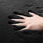 ORINOVA Black Shag Washable Fluffy Fur Area Rugs - Image 5