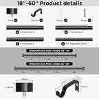 VOIIY Curtain Rods for Windows 28 to 48 Inch, Modern Adjustable Heavy Duty - Image 9