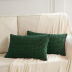 Fancy Homi Set of 4 Dark Green Lumbar Rectangle Decorative Throw Pillow Covers - Image 6