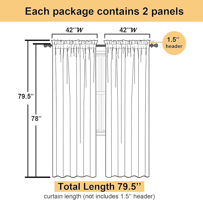 Lecloud Lavender Sheer Curtains 78 Inches Long 2 Panels Set, Light Filtering - Image 3