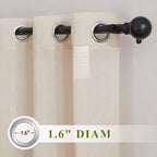 NICETOWN Semi Sheer Beige Curtains 84 inches Long, Grommet Linen Weave Vertical - Image 2