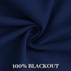 Yakamok Navy Blue 100% Blackout Curtains 96 Inches Long Thermal Insulated - Image 6