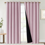 NICETOWN 100% Blackout Window Curtain Panels, Baby Pink, Cold and Full Light by NICETOWN