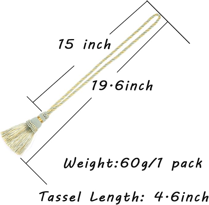 Fenghuangwu 6 Pack Curtain Tie Backs Rope Tassels - Image 2