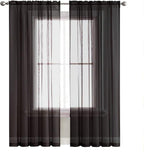 SpaceDresser Basic Rod Pocket Sheer Voile Window Curtain Panels White 1 Pair 2 - Image 3