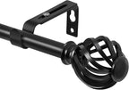 Luvenia Black Decorative Curtain Rod, Adjustable Curtain Rods by Luvenia