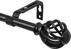 Luvenia Black Decorative Curtain Rod, Adjustable Curtain Rods by Luvenia