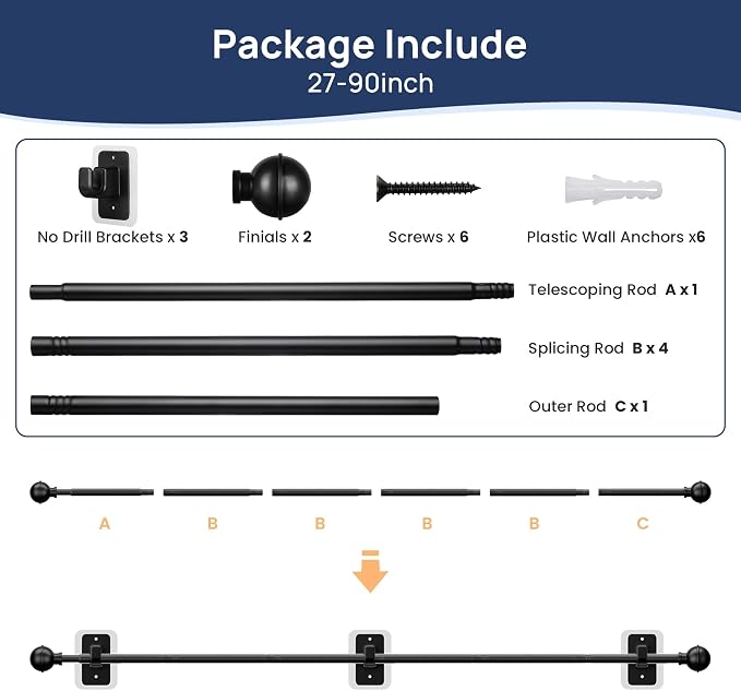 ENJOYBASICS No Drill Curtain Rods - Image 7
