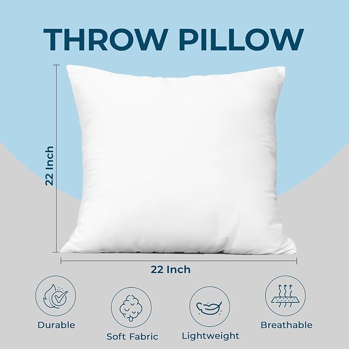 Utopia Bedding Throw Pillows – 22 x 22 Inches Down Alternative Pillows - Image 4