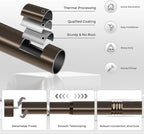 VOIIY Bronze Curtain Rods for Windows 28 to 48 Inch, Size:30-60 Inch, Antique - Image 7