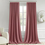 MIULEE Dusty Rose Back Tab Blackout Curtains 102 Inch Long 2 Panels Set - Image 9