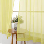 Lecloud Goose Yellow Sheer Curtains 63 Inch Length 2 Panels, Light Filtering - Image 4