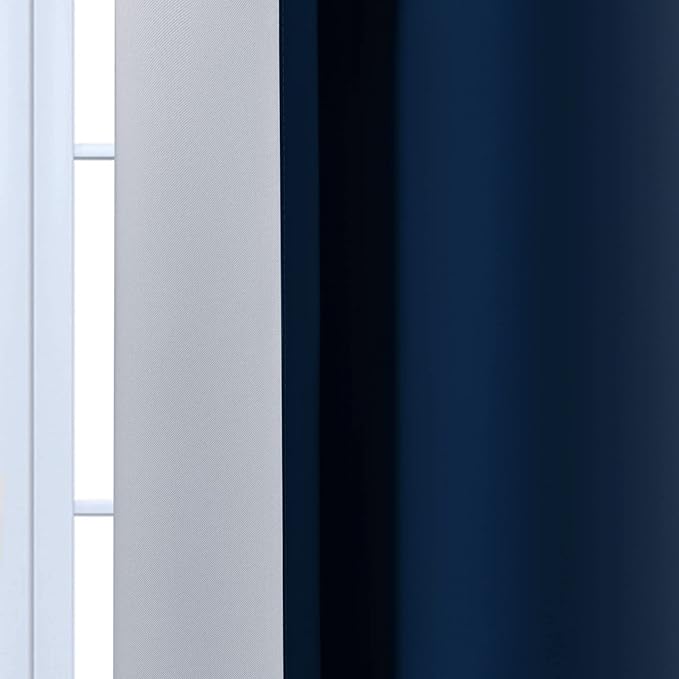 Yakamok Blue and Greyish White Ombre Curtains, Room Darkening Gradient Color - Image 5