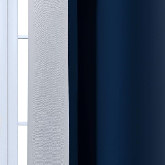 Yakamok Blue and Greyish White Ombre Curtains, Room Darkening Gradient Color - Image 4