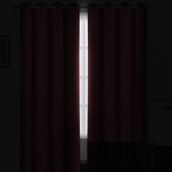 LEMOMO Burgundy Red Thermal Blackout Curtains/38 x 84 Inch/Set of 2 Panels Room - Image 3