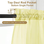 Chyhomenyc Sheer Curtains 36 inch Length 2 Panels Set - Image 5