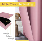 NICETOWN Blackout Curtains for Bedroom, Rouge Pink, 42 W by 80 L, Thermal - Image 3