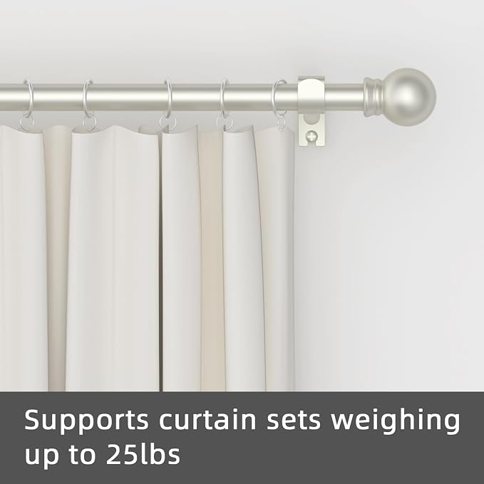GXOACKJ Curtain Rods for windows 32-62 inch, 5/8 inch Decorative Nickel - Image 4