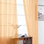 SpaceDresser Basic Rod Pocket Sheer Voile Window Curtain Panels Beige 1 Pair 2 - Image 3