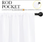 NICETOWN White Curtains 50% Blackout White Curtain Set, Modern Design Solid Rod - Image 3