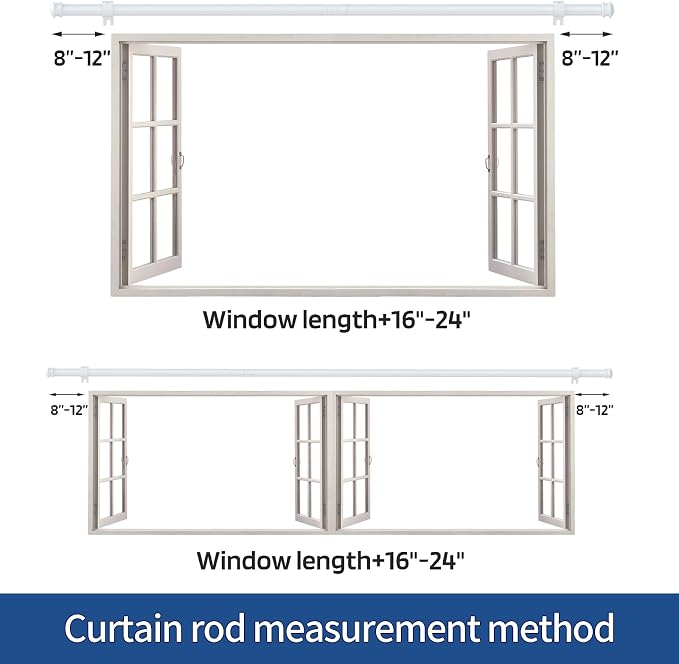 Small Curtain Rods for Windows 30" to 60" 5/8 Inch Standard Decorative White - Image 3