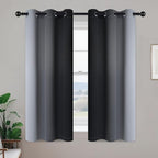 Yakamok Room Darkening Ombre Curtains 54 Inch Length, Light Blocking Grommet - Image 2
