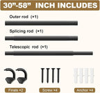 GXOACKJ Black Curtain Rods for Windows 28 to 60 inch, 5/8 inch Adjustable Wrap - Image 5