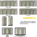 Chyhomenyc Light Green Valance for Windows, Light Filtering Faux Linen Solid - Image 7