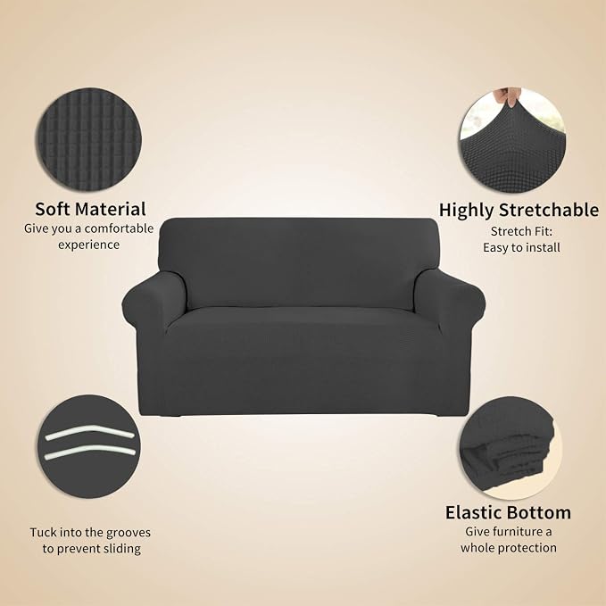 Easy-Going Stretch 4 Seater Sofa Slipcover 1-Piece Sofa Cover Furniture - Image 4