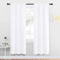 NICETOWN White Curtains 50% Blackout White Curtain Set, Modern Design Solid Rod by NICETOWN