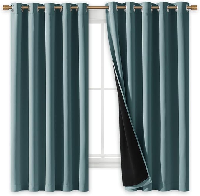 NICETOWN 100% Blackout Lined Curtains, 2 Thick Layers Completely Blackout - Image 2