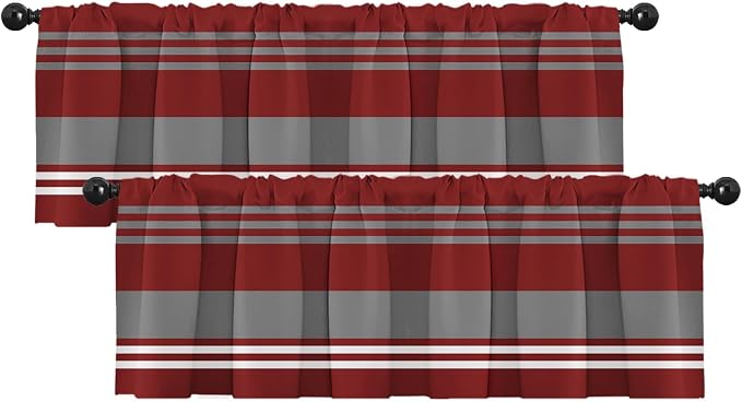Emvency 2 Pack Valances Window Treatments, 52x12 Inch Rod Pocket Valances by Emvency