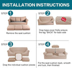 Turquoize 4 Piece Sofa Covers for 3 Cushion Couch Sofa Slipcover Soft Couch - Image 6
